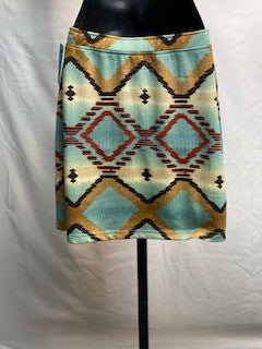 CF76-16 TURQ KNIT SKIRT S