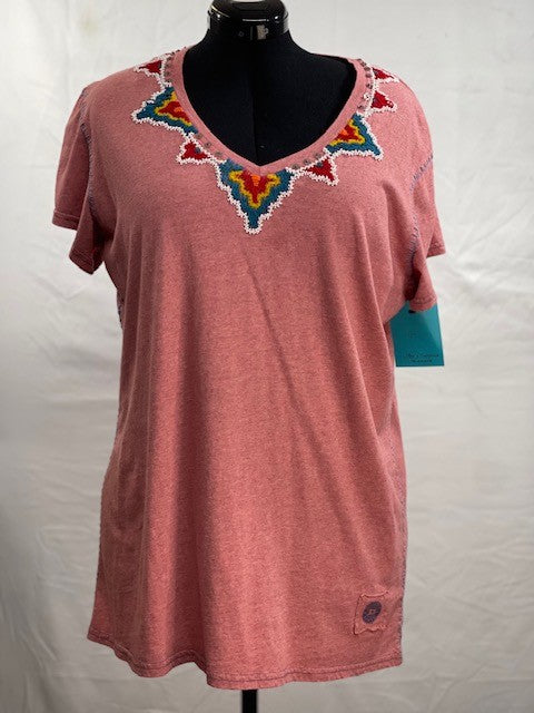 CF59-13 SS V NECK TOP 2X