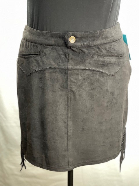 CF59-27 FAUX SUEDE SKIRT BLACK 18