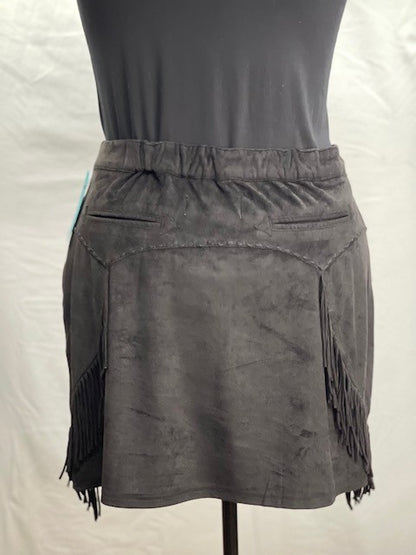 CF59-27 FAUX SUEDE SKIRT BLACK 18