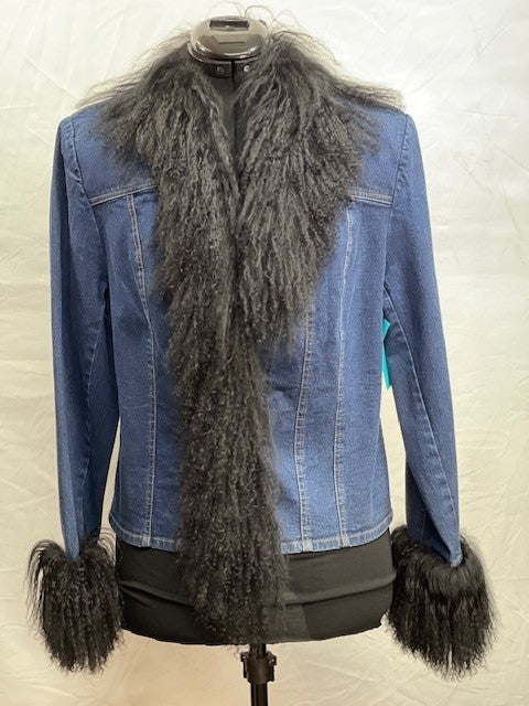 CF46-167 DENIM/MONGOLIAN LAMB XS