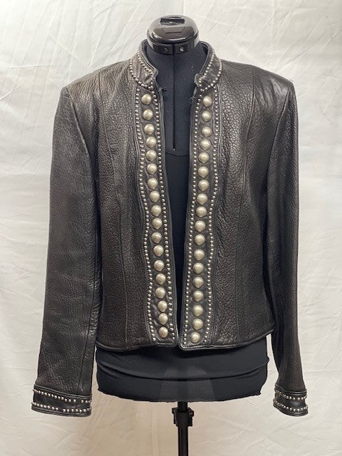 CF46-174 LEATHER/XL STUDS JACKET M
