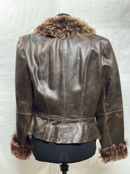 CF46-175 LUGGAGE LEATHER JACKET M