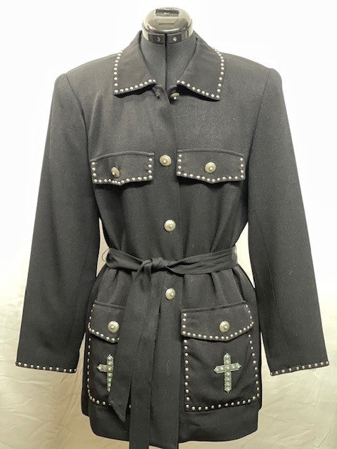 CF46-181 CREPE JACT WITH CROSSES S