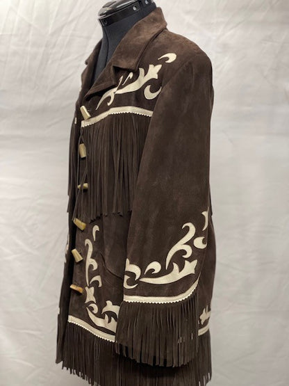 CF46-182 BROWN SUEDE HORN BUTTON S