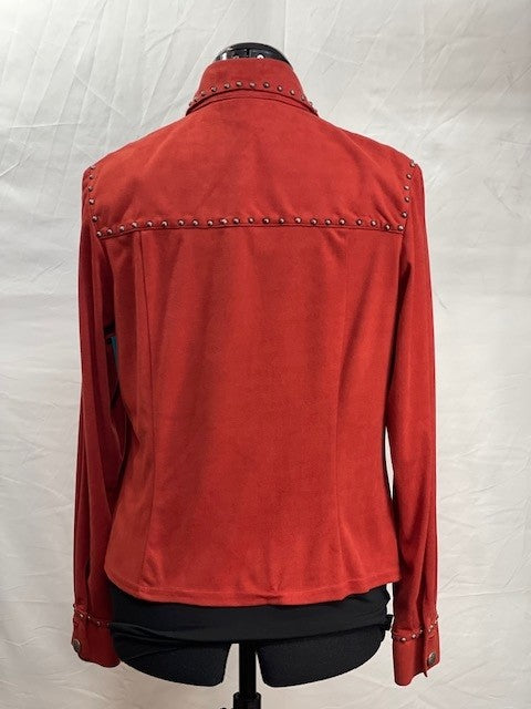 CF46-184 RED FAUX SUEDE TOP S