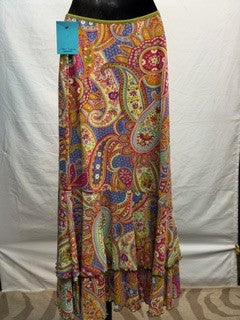 CF42-178 BRIGHT PAISLEY SKIRT S