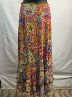 CF42-178 BRIGHT PAISLEY SKIRT S