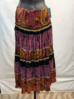 CF42-177 LAYERED VELVET SKIRT S