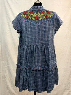 CF42-173 DOT DENIM DRESS S