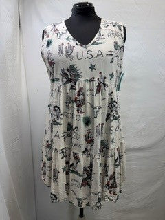 CF103-19 WHITE USA RODEO DRESS L