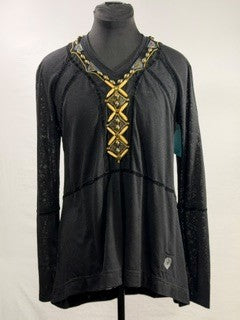 CF89-8 BLK V NECK TUNIC S