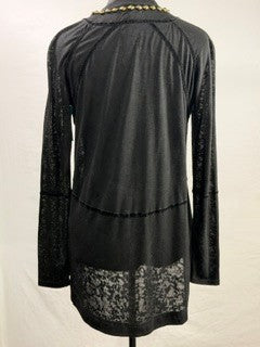 CF89-8 BLK V NECK TUNIC S