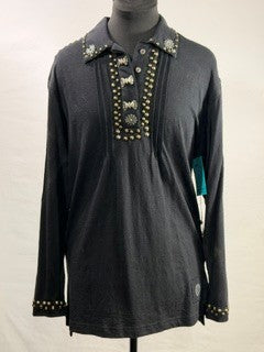 CF89-6 BLK TUNIC WITH BOW CONCHO XS