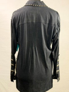 CF89-6 BLK TUNIC WITH BOW CONCHO XS