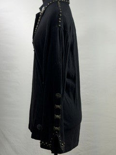 CF89-6 BLK TUNIC WITH BOW CONCHO XS