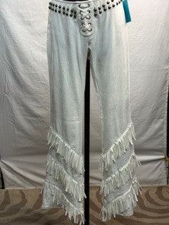 CF42-213 WHITE FRINGE PANTS 6