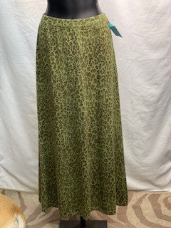 CF52-107 GREEN LEOPARD SKIRT S/M