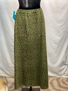 CF52-107 GREEN LEOPARD SKIRT S/M