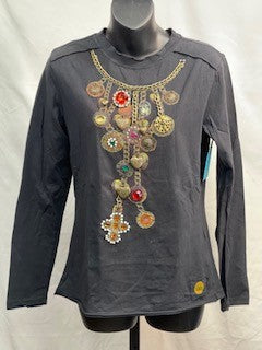 CF52-149 BLACK CHARMED TOP M