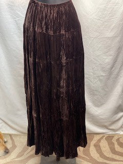 CF52-110 BROWN VELVET SKIRT XS