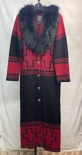 CF52-140 RED/BLK LONG SWEATER M