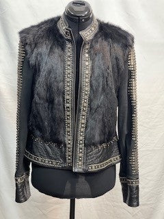 CF52-101 STUDDED/FUR JACKET M
