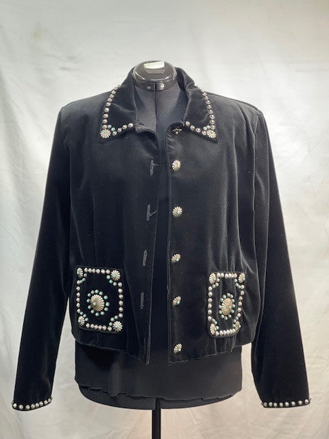 CF52-85 VELVET/EMB POCKETS JACKET M