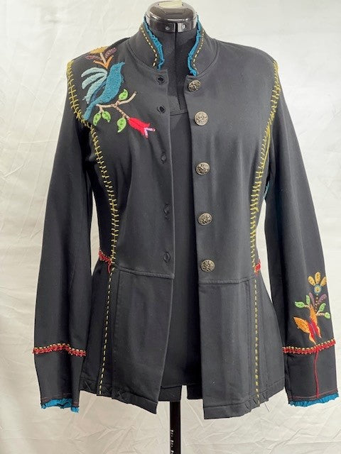 CF52-38 BLK KNIT JACKET WITH DOVE S