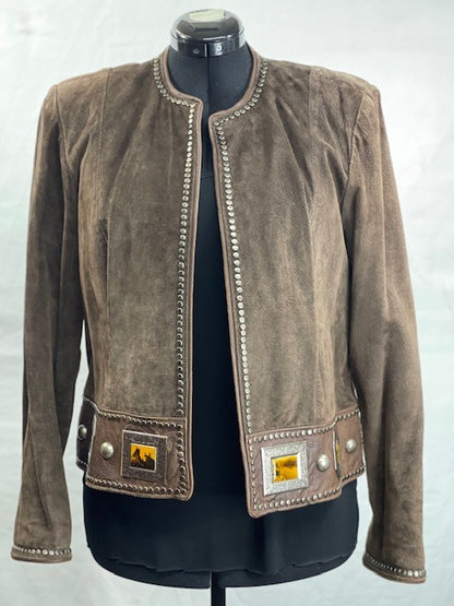 CF52-41 BROWN PIC FRAME JACKET L