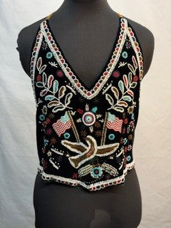 CF52-215 BEADED HALTER TOP M