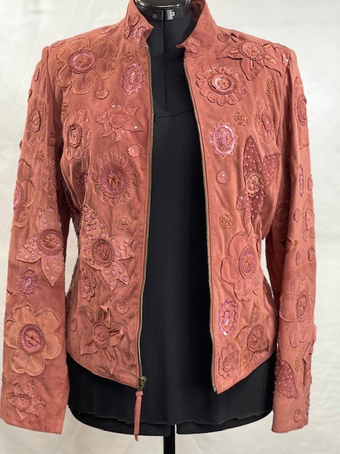 CF52-47 DUSTY PINK SUEDE JACKET M