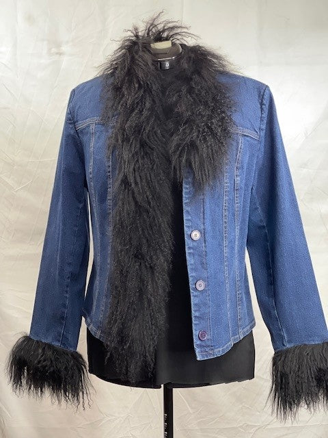 CF52-32 DENIM/FUR JACKET M