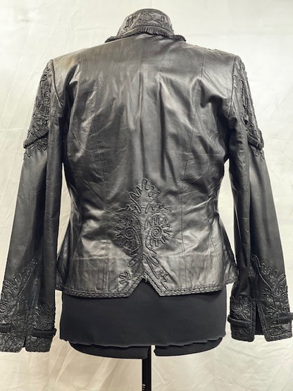 CF52-66 JACKET WITH FOLDED LEATEHR DETAIL M