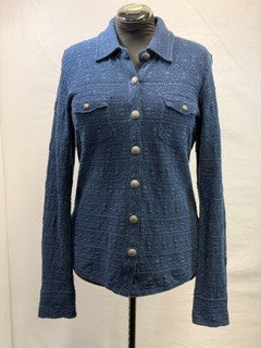 CF10-25 NAVY BUTTON UP TOP L