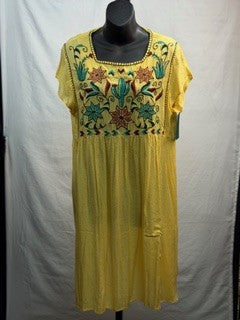 CF42-217 YELLOW CACTUS DRESS S