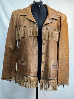 CF14-74 FRINGE JACKET BRN L