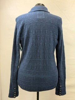 CF10-25 NAVY BUTTON UP TOP L