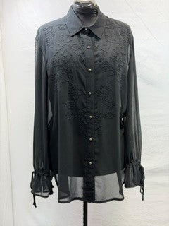 CF10-26 BLACK SHEAR BLOUSE L
