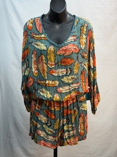 CF41-34 FEATHER ROMPER L