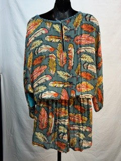 CF41-34 FEATHER ROMPER L