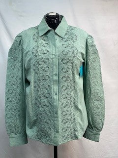 CF10-18 GREEN LACE TOP XL