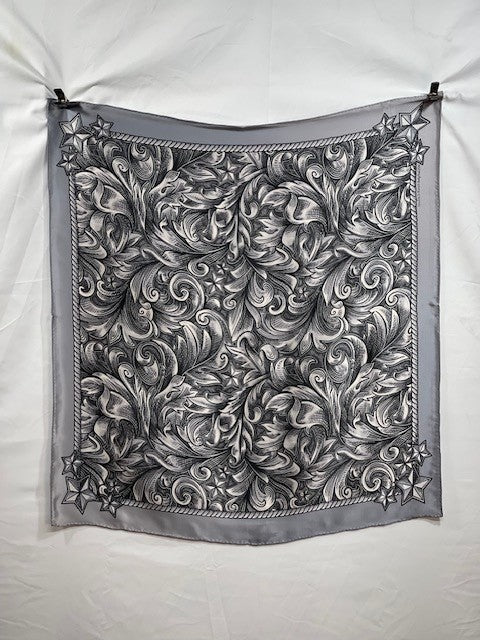 CF38-38 SILK SCROLL SCARF