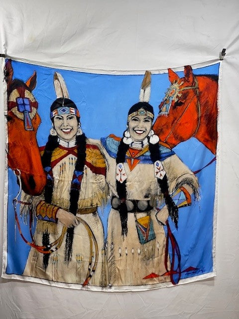 CF62-6 FRING SCARF WITH HORSE