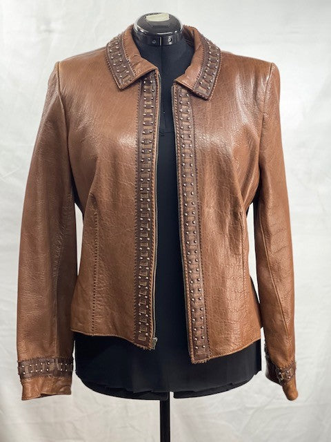 CF69-5 BROWN LEATHER JACKET XL