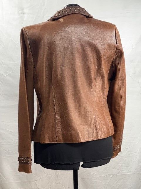 CF69-5 BROWN LEATHER JACKET XL