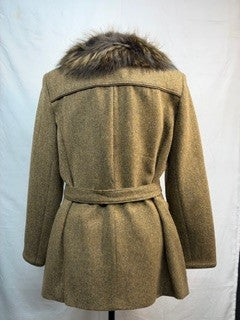 CF14-93 WOOL TWEED JACKET W/FUR L