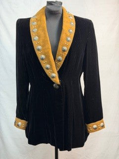 CF14-94 BLK/TAN VELVET BLAZER L