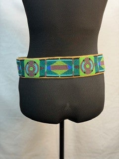 CF52-23 GREEN BEADED BELT 32