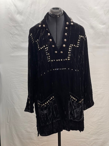 CF64-9 BLK VELVET TUNIC M